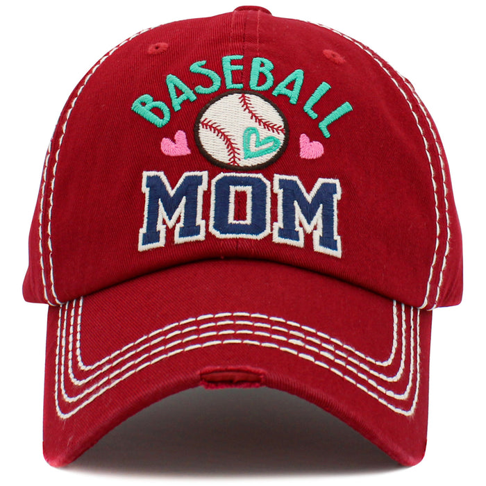 1490 - Baseball Mom Hat - Burgundy