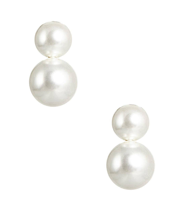 Audrey - Double Pearl earrings - Belle of the Ball - 18k Gold Plated