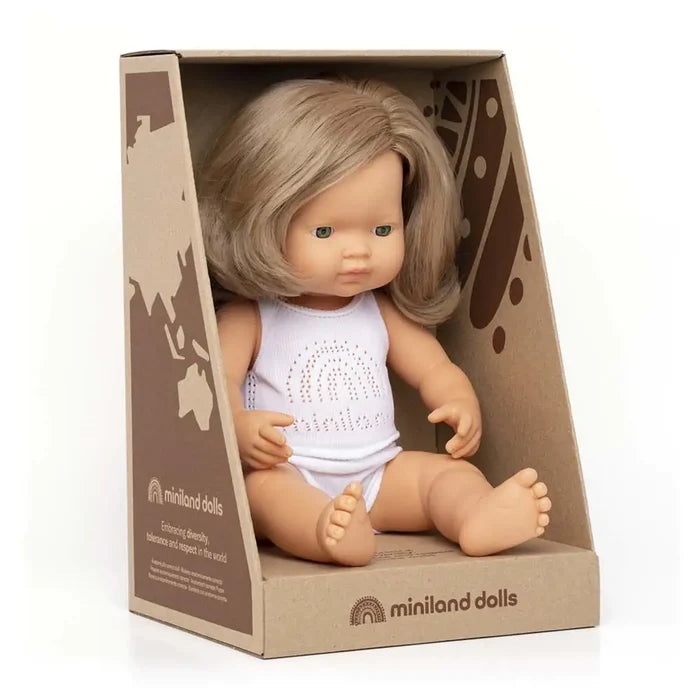 Baby Doll - Caucasian Girl - 38cm - BPA Free With Packaging