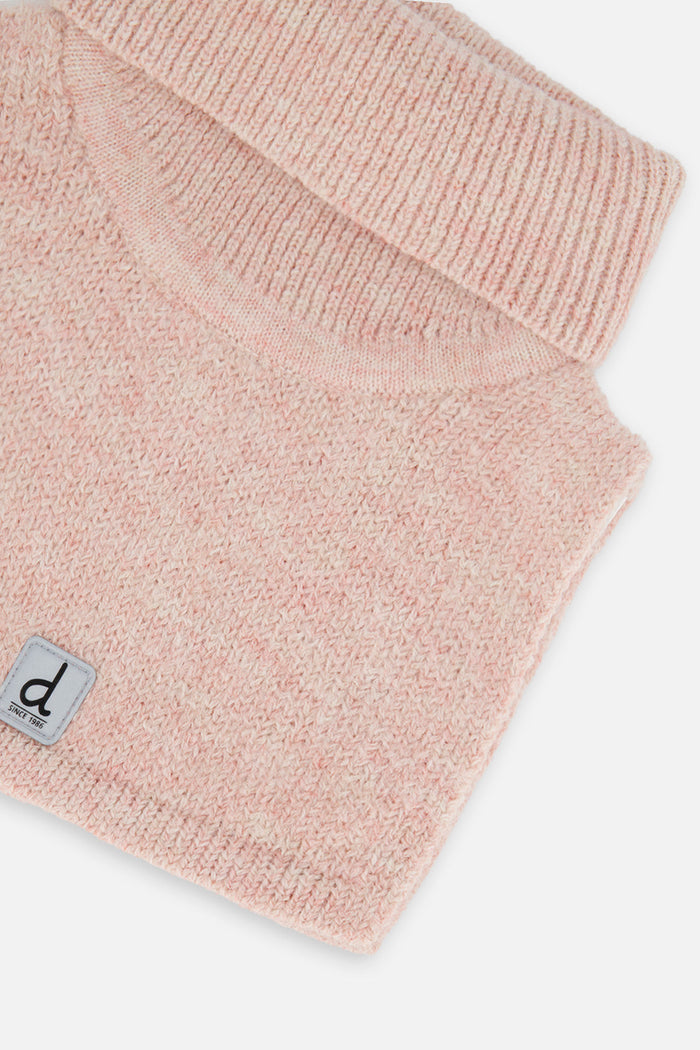 Baby Knit Turtle Neckwarmer Pale Dusty Pink-2