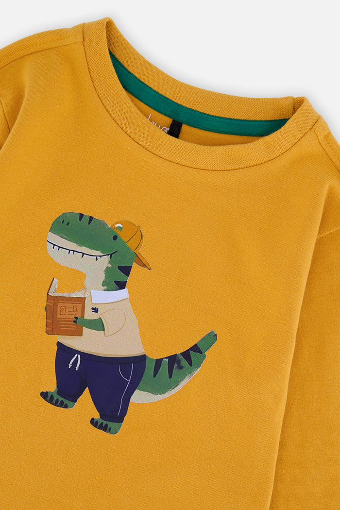 Baby Long Sleeve Organic Cotton T-Shirt Mustard Yellow-4