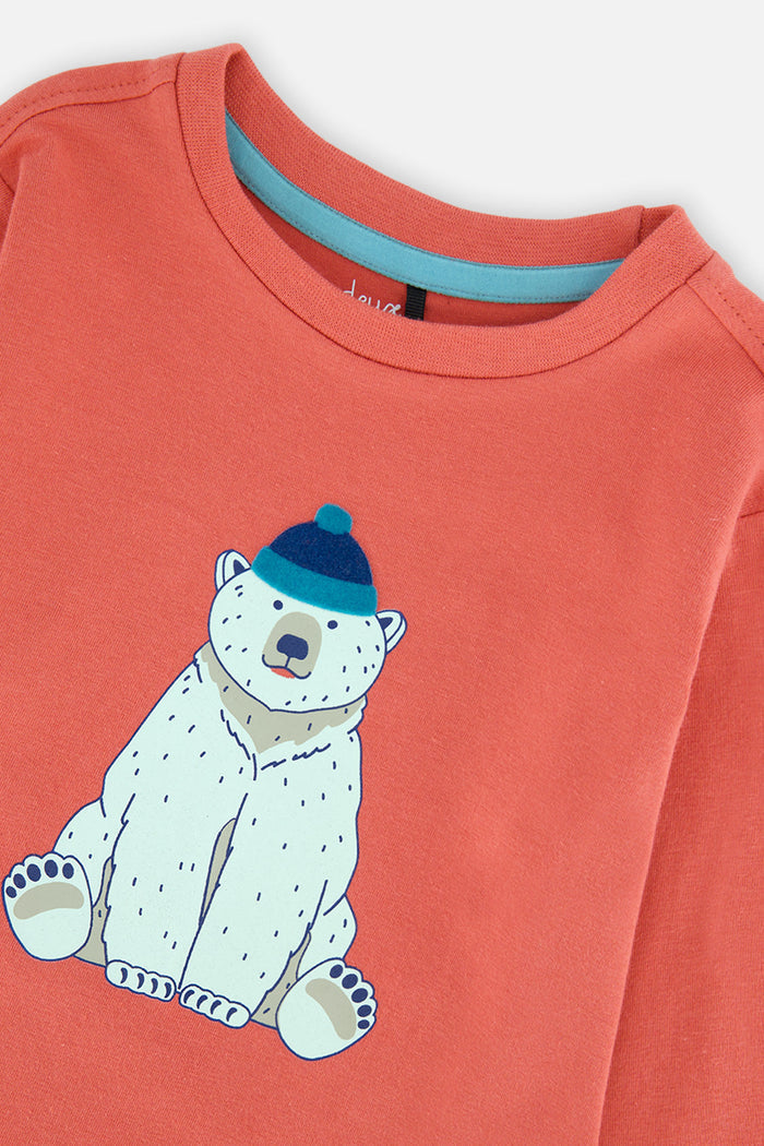 Baby Long Sleeve Organic Cotton T-Shirt Rose Orange-4