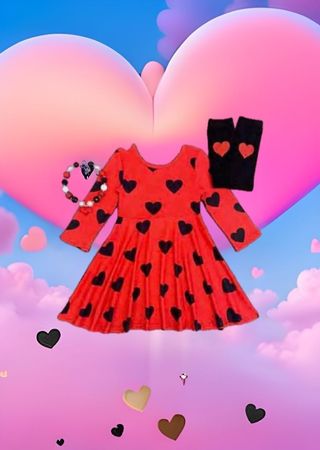 Black Hearts Sweet Valentine Dress