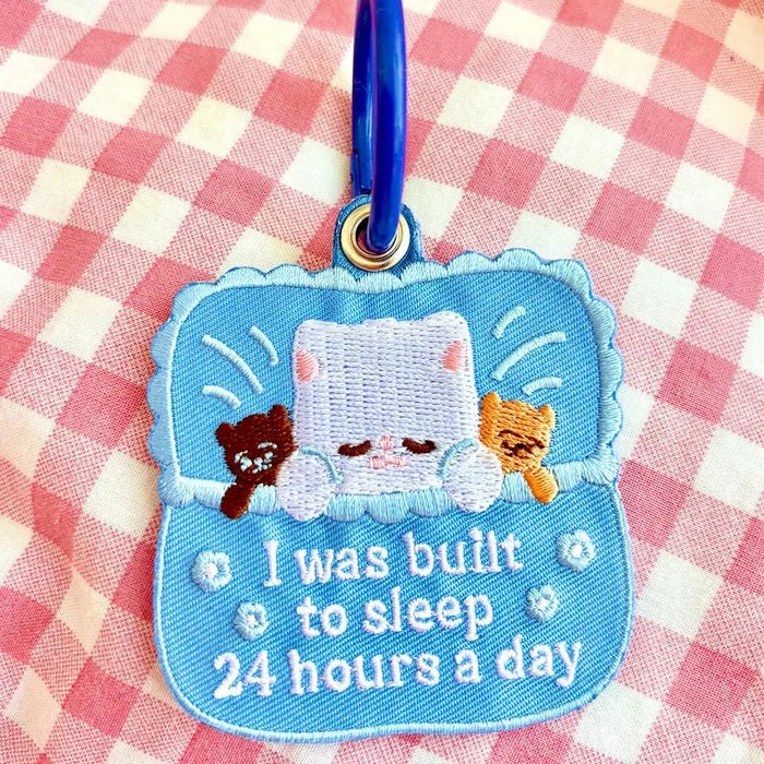 Built To Sleep Embroidered Keychain