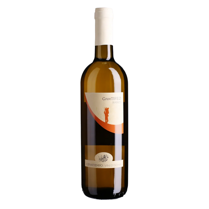 Cenatiempo Gran Tifeo Falanghina 2024 wine bottle, white and orange label