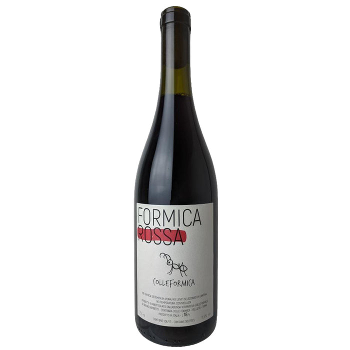 Formica Rossa Sangiovese 2020 wine bottle with black foil neck