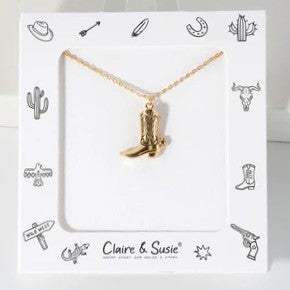 This delicate chain features a charming cowboy boot pendant, perfectly capturing a fun and playful western vibe. It adds a subtle touch of rustic style to any outfit, making it an ideal accessory for those who love a cute, country-inspired look. Wear it daily to showcase your unique western spirit with a light and elegant flair.
Length: 16-18"