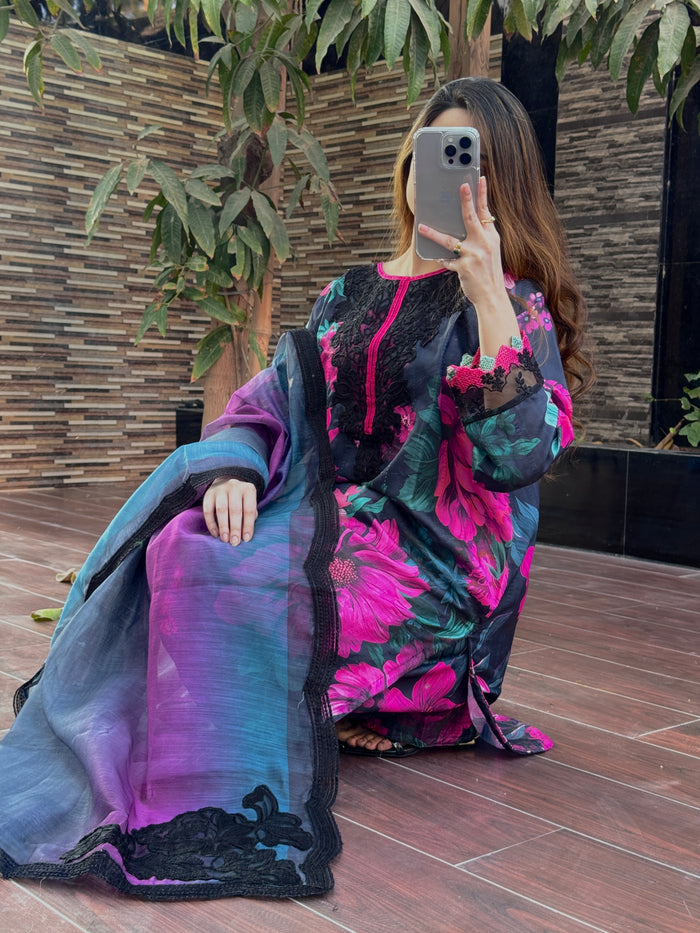 Dreamy Bloom Embroidered 3PC (Bana Dora ) (Hit Code) D-310