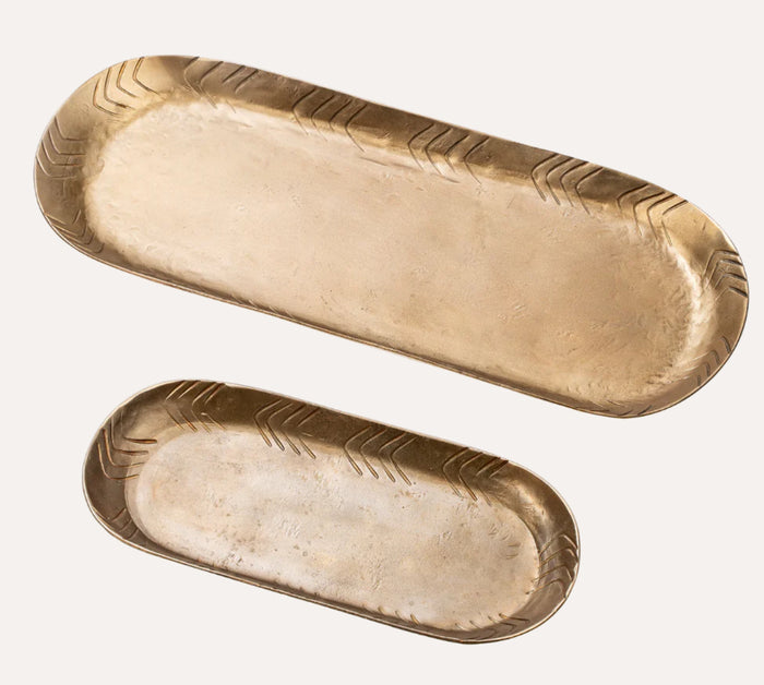 Forged Iron Oval Trays Set/2 1-0408
