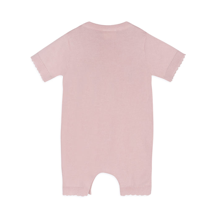 Furry Bunny Embroidered Baby Knit Romper (Organic Cotton) - Back