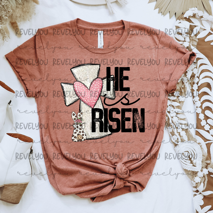 He Is Risen Cross With Bunny - PNG