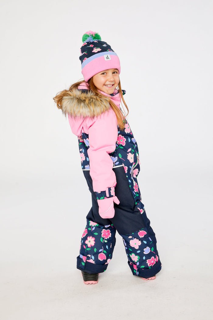 Kids One Piece Discover Snowsuit Blue Floral Print-2