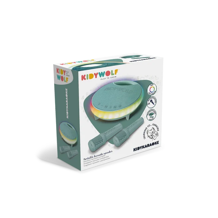 KIDYWOLF - KidyKaraoke - Speaker W/2 Microphones - Packaging