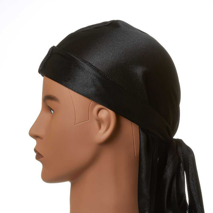 Kiss Silky Satin Durag Black - Dozen Pack - Palms Fashion Inc.