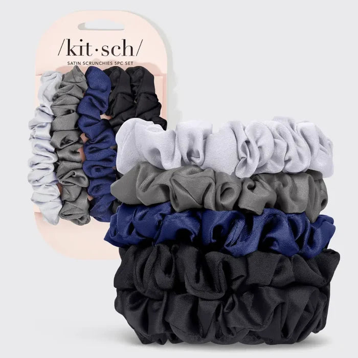 Kitsch Satin Petite Scrunchies Midnight