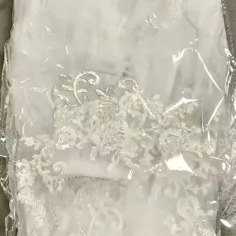2-Tier Lace Edge Bridal Veil with Blusher | Waist Length Veil