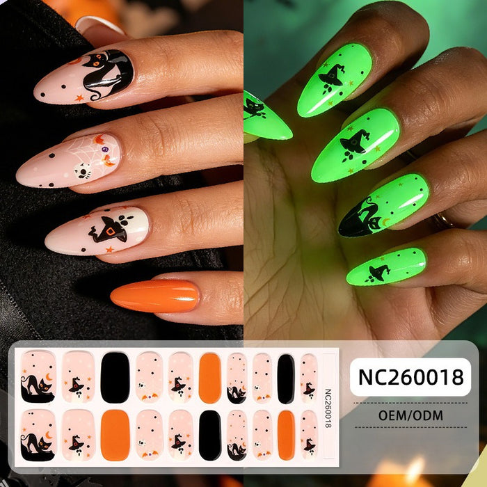 Luminous gel manicure semi-cured nail sticker NC260018
