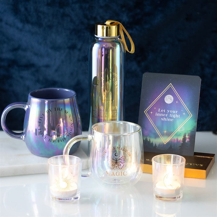 Manifest Your Life Iridescent Glass Water Bottle 🇬🇧