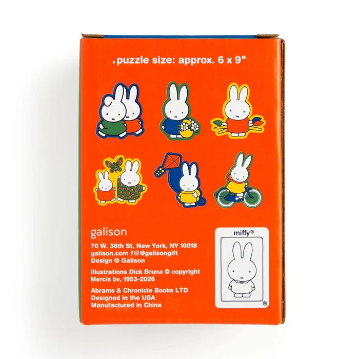 Orange box with Miffy characters and text on a white background