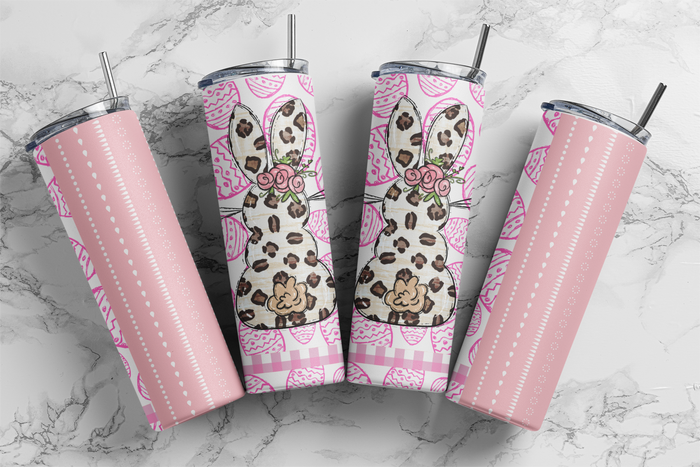 Pink Bunny Easter - Digital Tumbler PNG