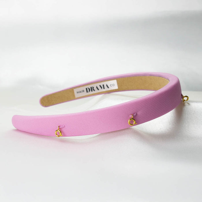 Pink Puff Hair Band - 5 Charms