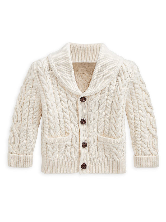 Ralph Lauren Polo Baby Boy's Aran-Knit Cardigan - Cream retail $155.00