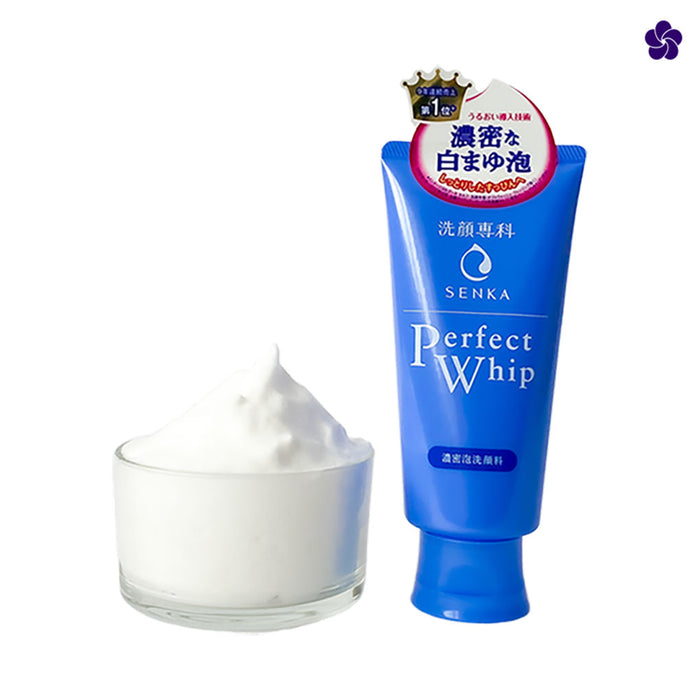 SENKA - Perfect Whip Cleansing Foam 120gr. Beste Japanse gezichtsreiniger. Senka blauw. Murasaki Cosmetics japanse cosmetica winkel in Nederland