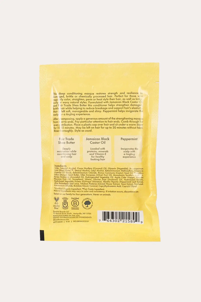 SHEA MOISTURE JAMAICAN BLACK CASTOR OIL STRENGTHEN & RESTORE TREATMENT MASQUE 2oz SHEA MOISTURE