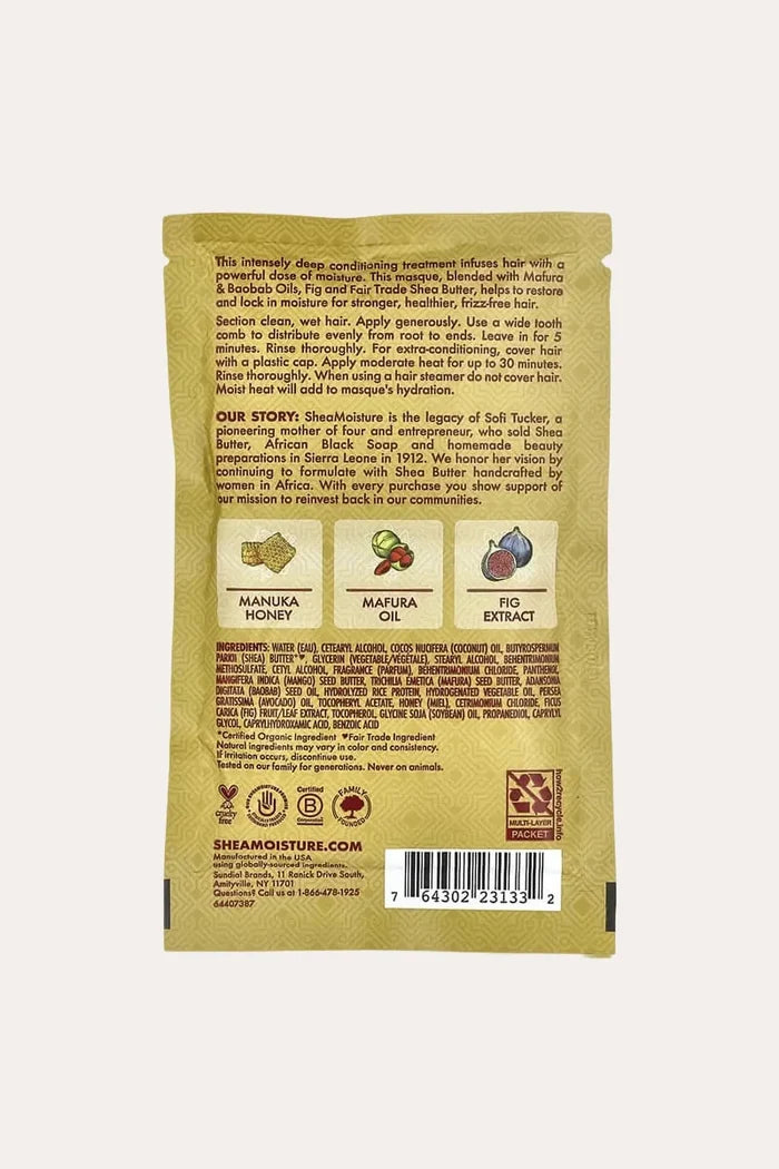 SHEA MOISTURE MANUKA HONEY & MAFURA OIL INTENSIVE HYDRATION HAIR MASQUE 2oz | Hair Mask SHEA MOISTURE