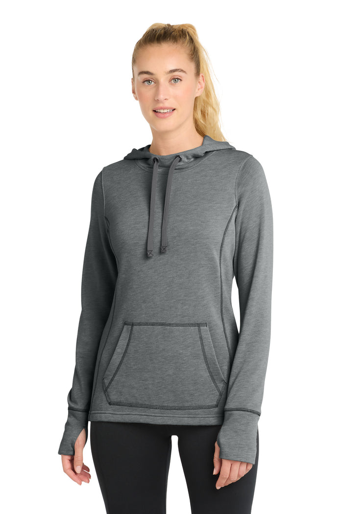 Sport-Tek ® Women's PosiCharge 4; Tri-Blend Wicking Fleece Hooded Pullover. LST296