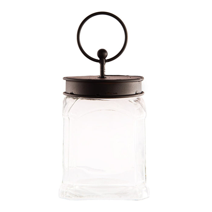 Square Glass Jar Finial Holder