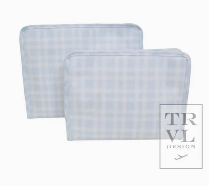 TRVL Design Roadie Medium - Pimlico Plaid Blue Zip Pouch