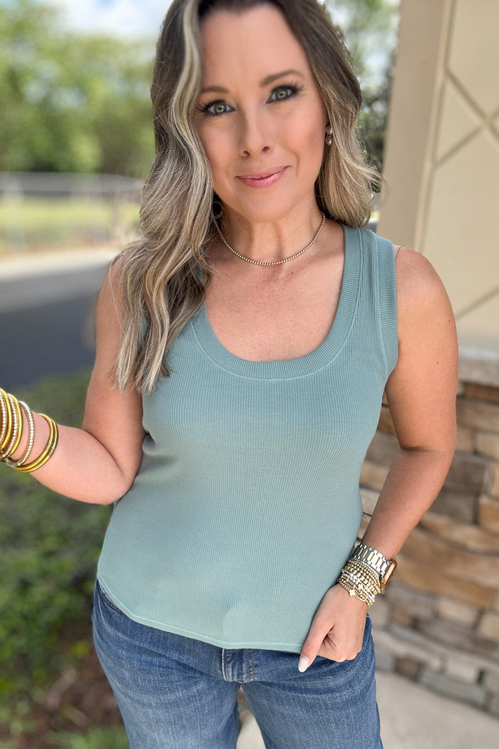 Z Supply: Sirena Rib Tank - Sea Pine - B Social Boutique