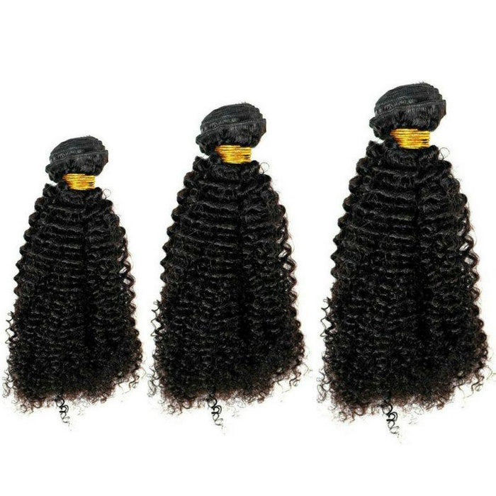 Afro Kinky Bundle Deals offer (3) bundles per package. The hair extensions can be colored and styled to your desired look. Can also be used for making Locs and Loc Repairs  Lengths:  14" - 20" Wefts:  Machine Double Stitch Style:  Afro Kinky Bundles:  Three Per Bundle Deal Weight:  Per Bundle - 100 grams / 3.5 oz - 300 grams / 10.5 oz Total