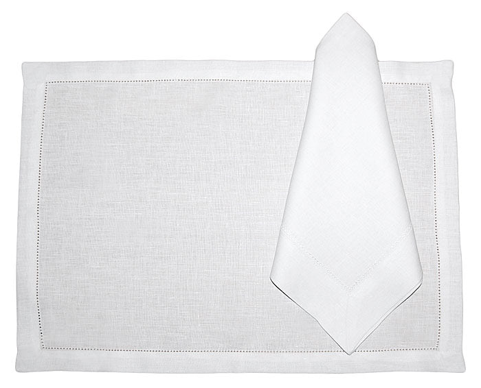 Linen Placemat Shown with Linen Napkin (not included)