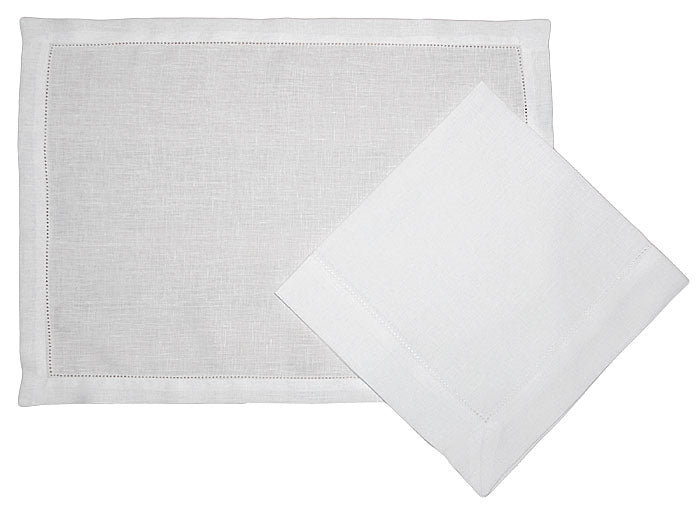 Linen Placemat Shown with Linen Napkin (not included)