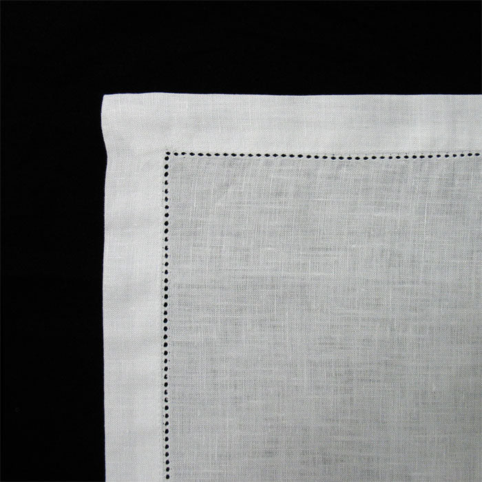 Linen Placemat corner detail on black background