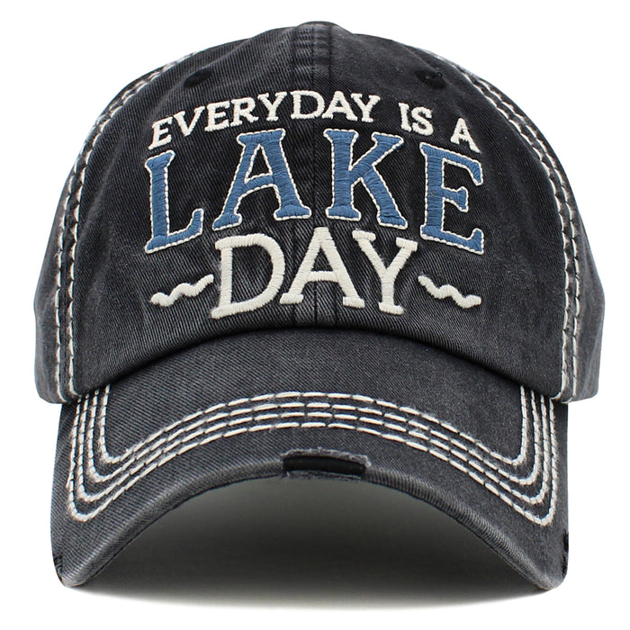 1499 - Everyday Is A Lake Day Hat - Black