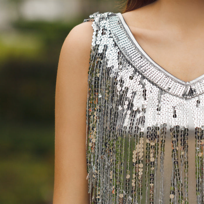20197 - Layered Fringe Dress