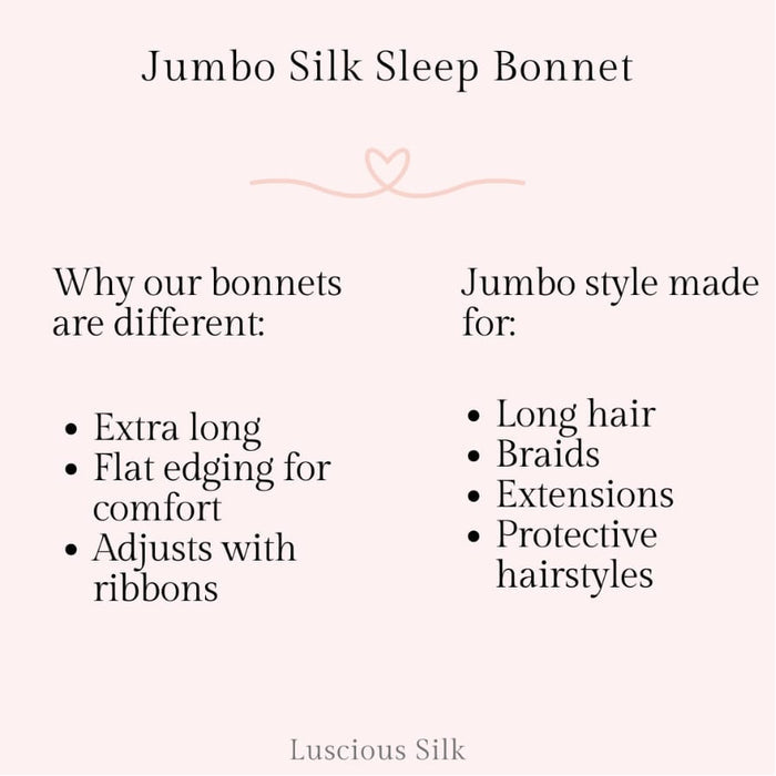 22 Momme Silk Long Bonnet: Blush (Jumbo)
