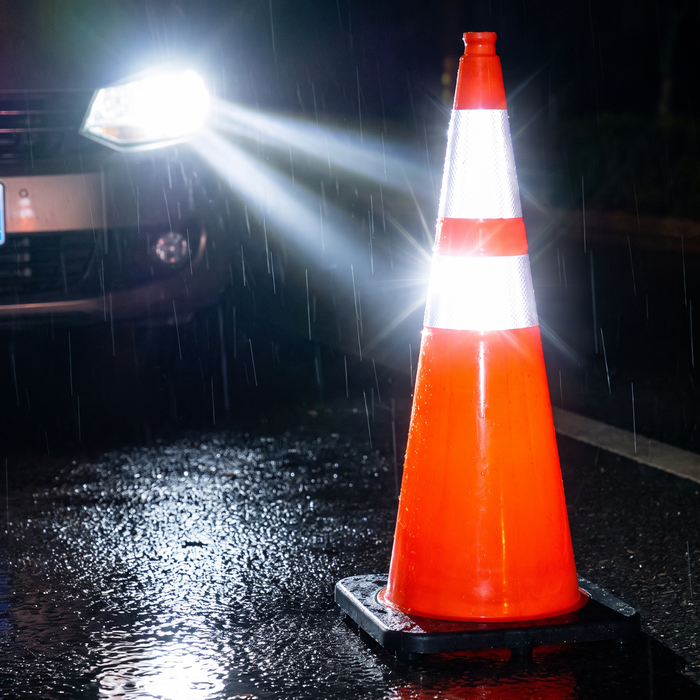 36" Performance Traffic Cone with Reflective Bands & 10 lb Base