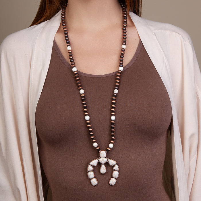72705 - Squash Blossom Necklace - Ivory & Copper