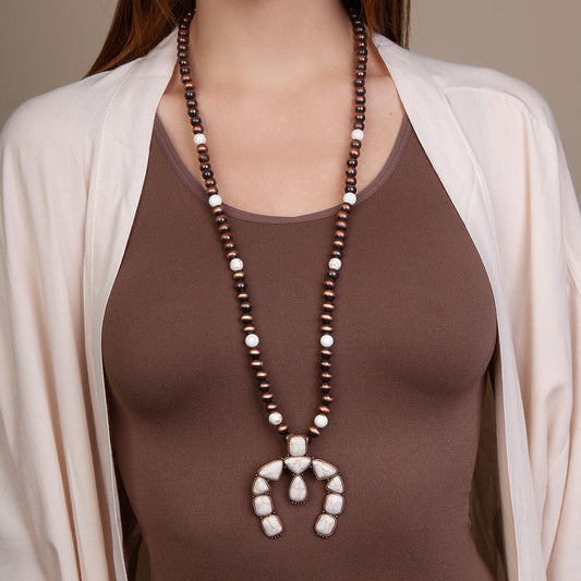 72705 - Squash Blossom Necklace - Ivory & Copper