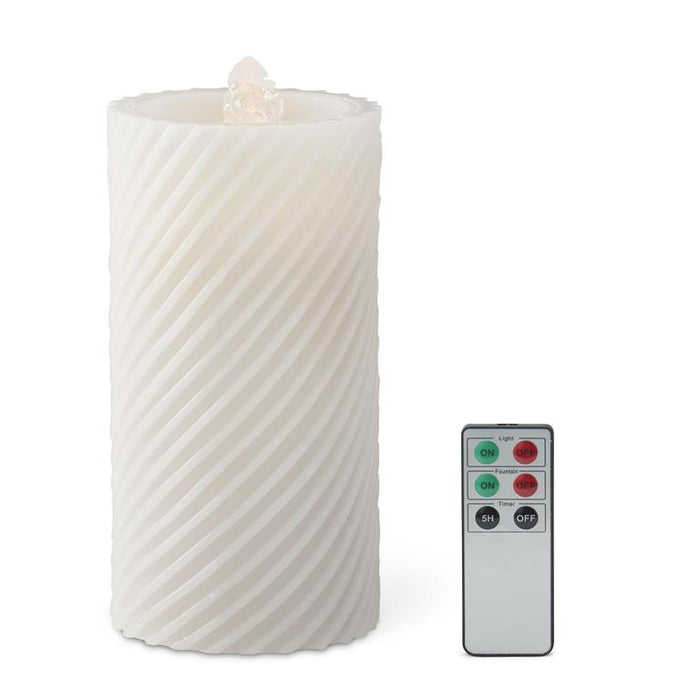 7.75 Inch LED Wax Pillar Water Candle w/Timer & Remote