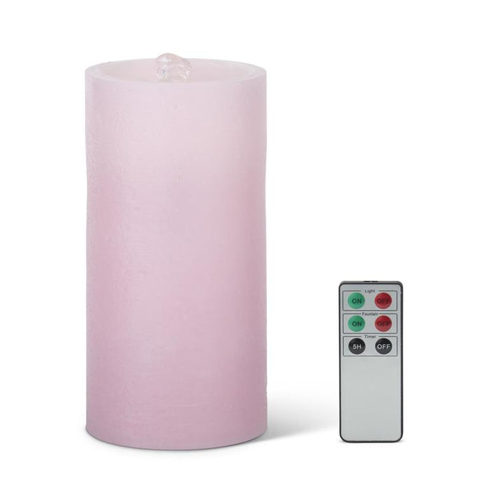 7.75 Inch LED Wax Pillar Water Candle w/Timer & Remote