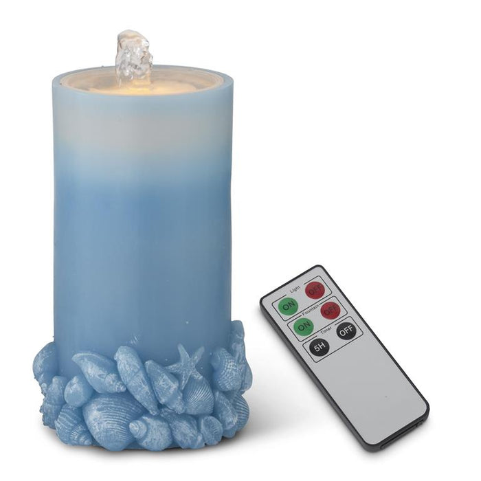 7.75 Inch LED Wax Pillar Water Candle w/Timer & Remote