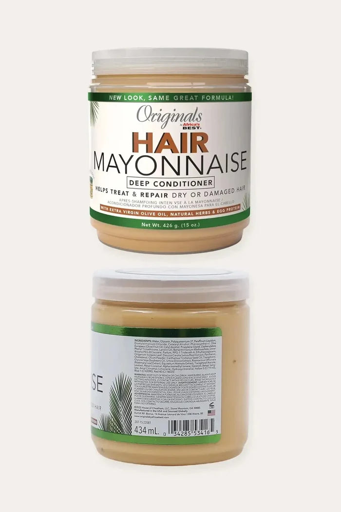 Originals Hair Mayonnaise Deep Conditioner 426g (15 oz) - Front and Back Product View, Helps Treat and Repair Dry or Damaged Hair with Extra Virgin Olive Oil, Natural Herbs and Egg Protein