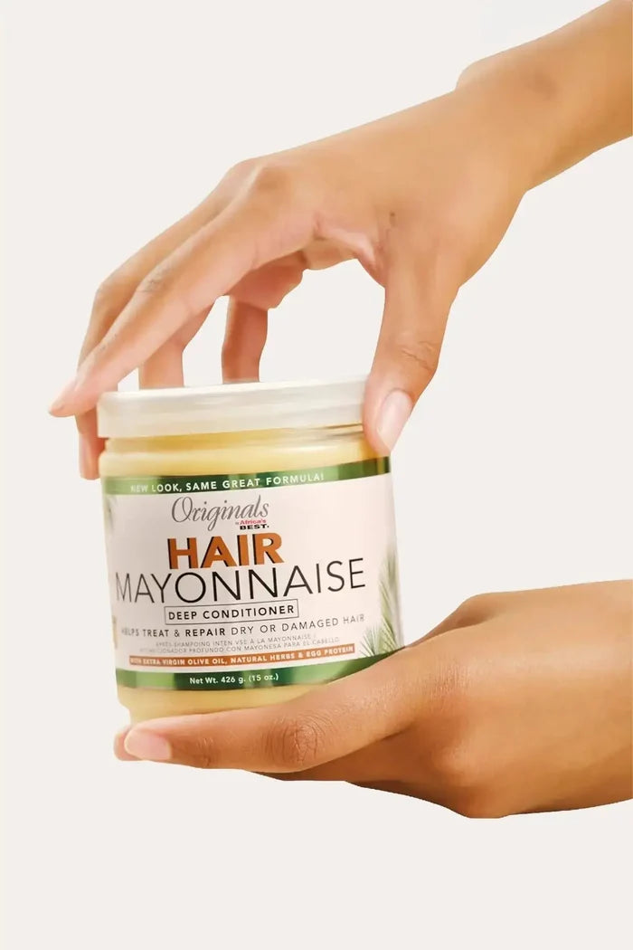 Originals Hair Mayonnaise Deep Conditioner 426g (15 oz) - Hands Opening Jar, Helps Treat and Repair Dry or Damaged Hair with Extra Virgin Olive Oil and Natural Herbs