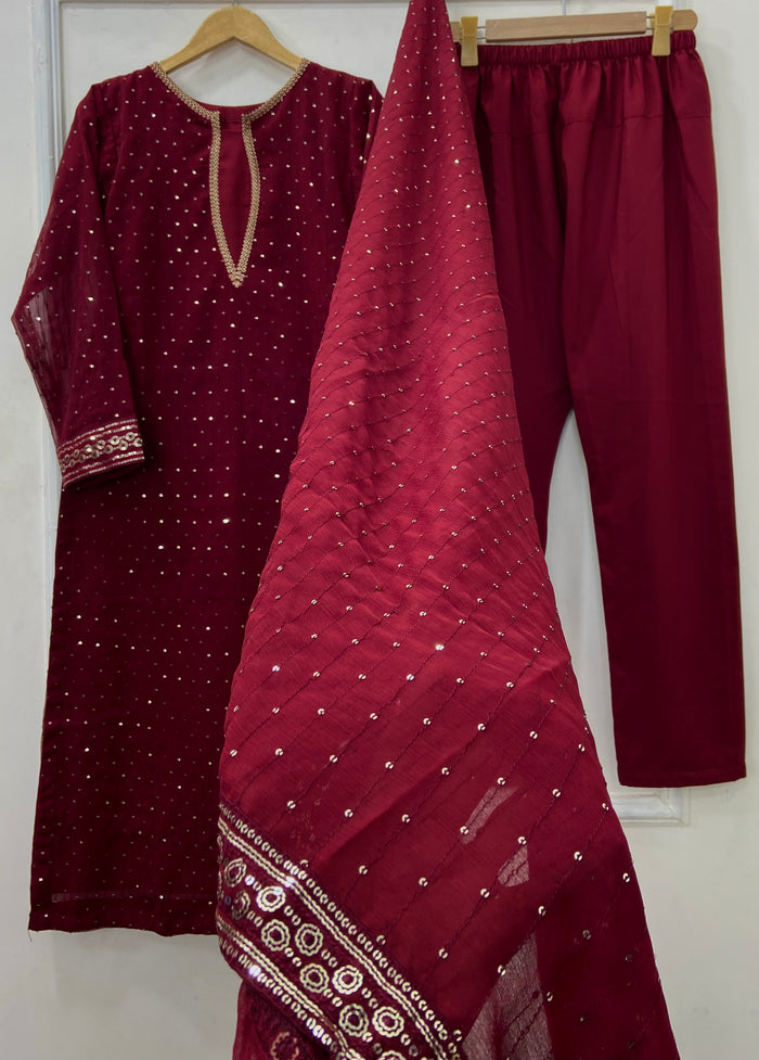 Anarkali Embroidered 3PC (Premium Chiffon) D-415