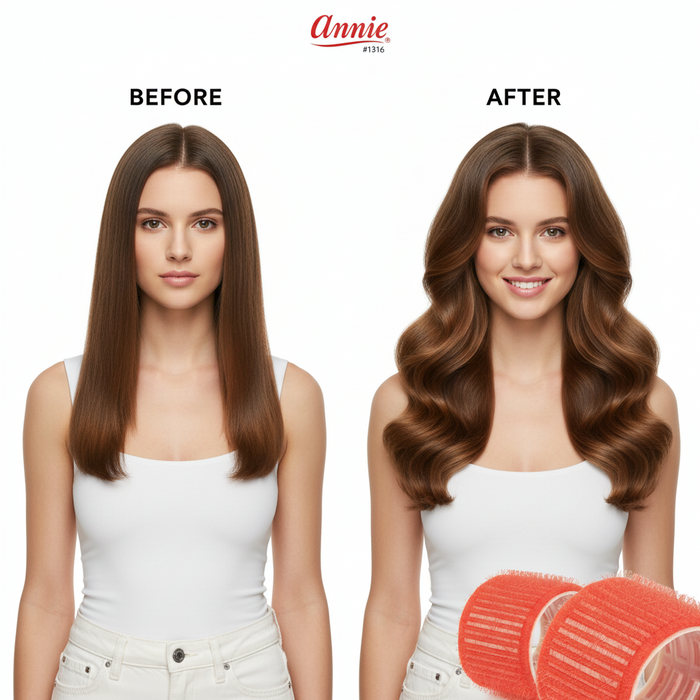 Annie Self-Gripping Hair Rollers 3 Inch, 2 Count, Red